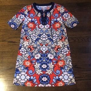 3/$10 Liz Claiborne Bubble Abstract Floral Lace-Up Bust Flowy Lightweight Dress